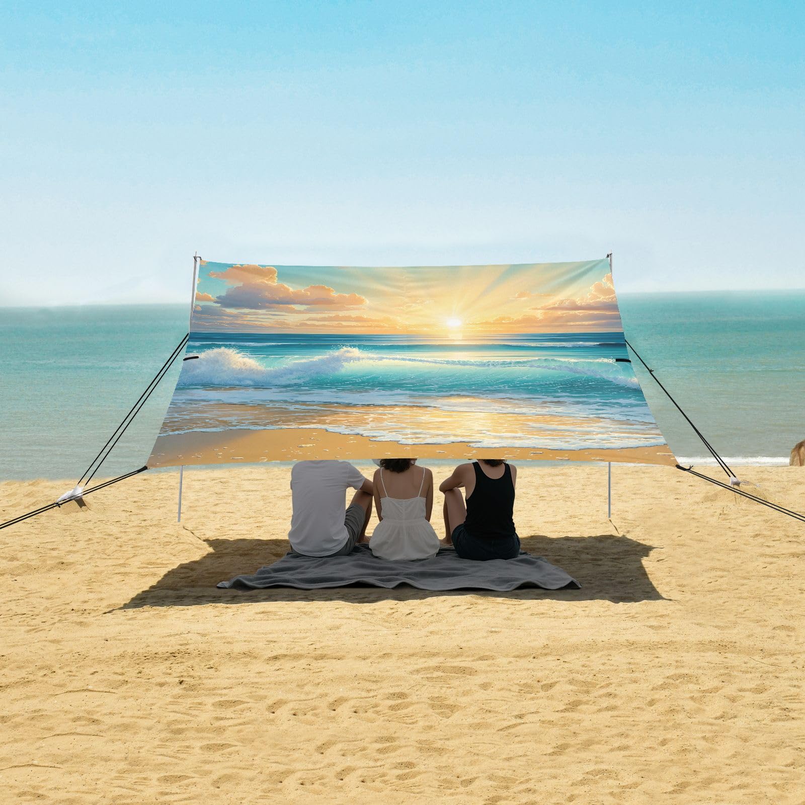 Amazon.com: ALAZA Sunrise Beach Summer Beach Tent Sun Shelter